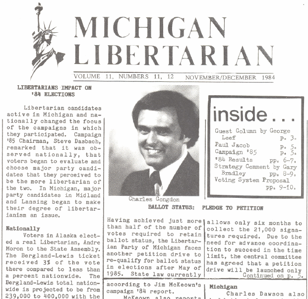 November 1984 Michigan Libertarian