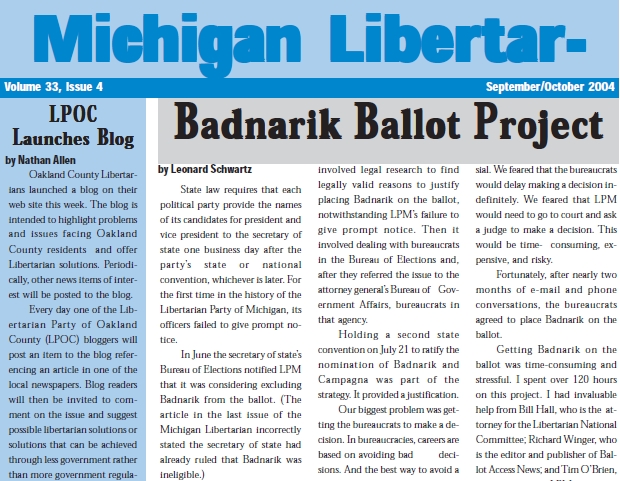 Michigan Libertarian 2004 Oct Nov