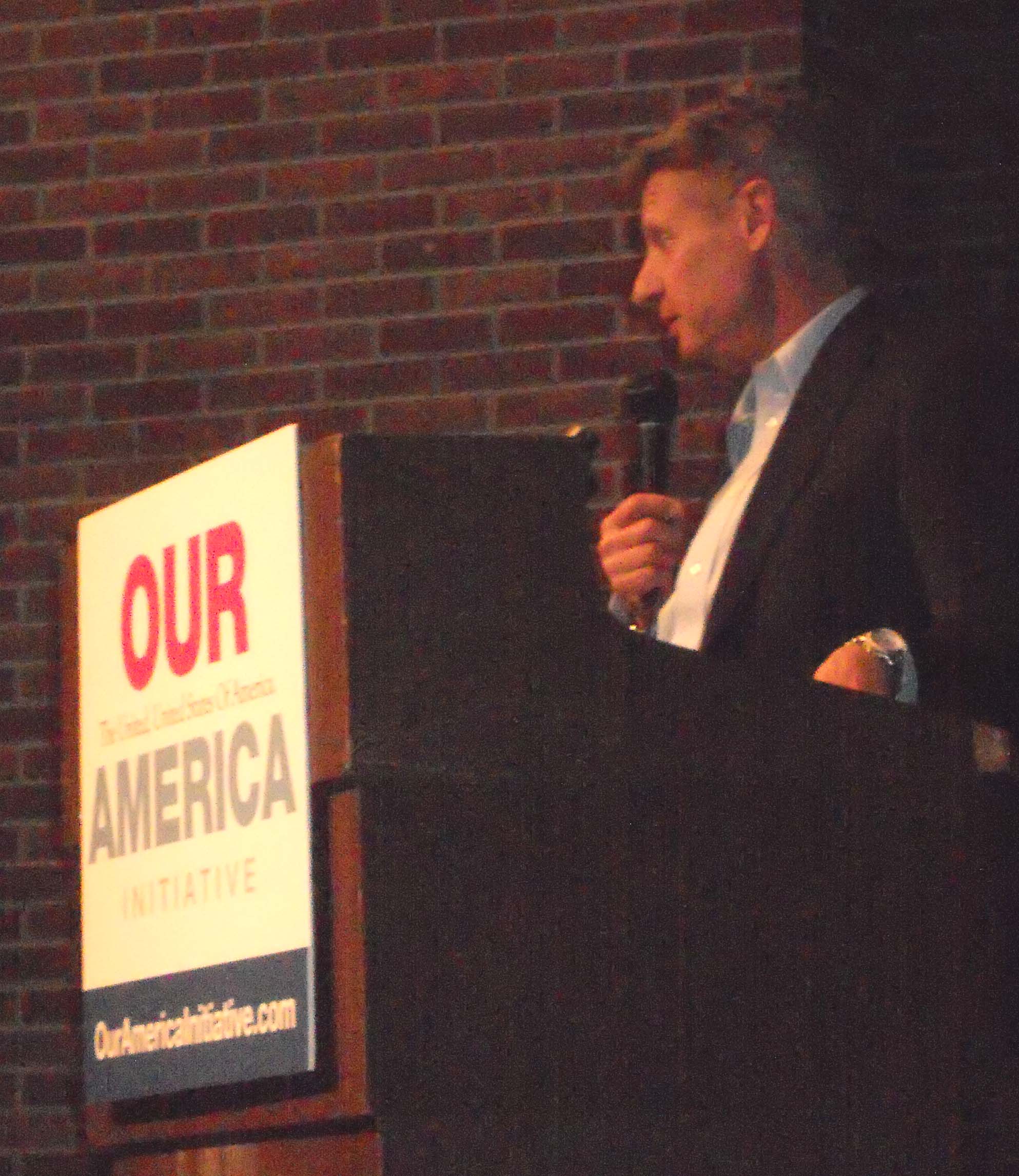 Gary Johnson Speaking for OAI at Hillsdale College in 2013.