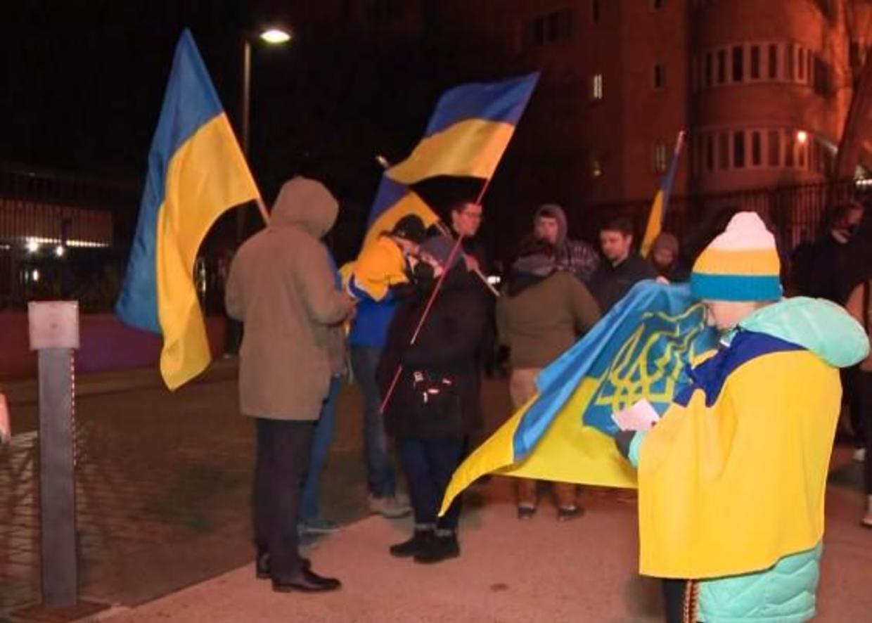 Ukraine supporters protest outside Embassy in D.C. Source: Wikipedia.